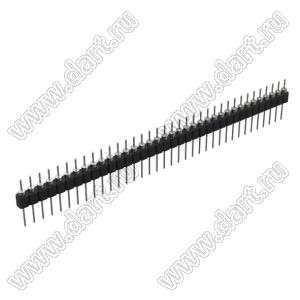DS1004-1x36F13 (PSLM-38 тип 3) вилка цанговая прямая однорядная для выводного монтажа; P=2,54мм; 38-конт.