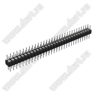 DS1004-2x31-F12 (PDLM-2x31 тип 2) вилка 2-х рядная прямая цанговая; P=2,54мм; 2x31-конт.