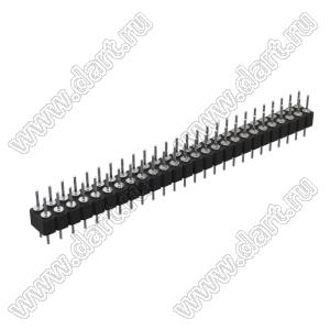 DS1004-2x26-F11 (PDLM-2x26 тип 1) вилка 2-х рядная прямая цанговая; P=2,54мм; 2x26-конт.