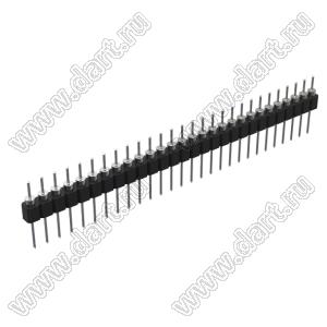 DS1004-1x28F13 (PSLM-30 тип 3) вилка цанговая прямая однорядная для выводного монтажа; P=2,54мм; 30-конт.
