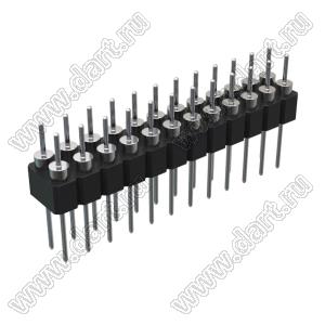 DS1004-2x12-F13 (PDLM-2x12 тип 3) вилка 2-х рядная прямая цанговая; P=2,54мм; 2x12-конт.