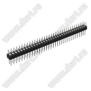 DS1004-2x34-F13 (PDLM-2x34 тип 3) вилка 2-х рядная прямая цанговая; P=2,54мм; 2x34-конт.