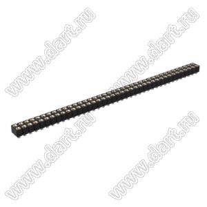 DS1002-06-2x3968 гнездо цанговое прямое двухрядное для выводного монтажа; P=2,54x2,54мм; 2x39-конт.