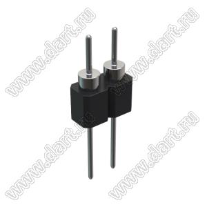 DS1004-1x02F13 (PSLM-02 тип 3) вилка цанговая прямая однорядная для выводного монтажа; P=2,54мм; 2-конт.