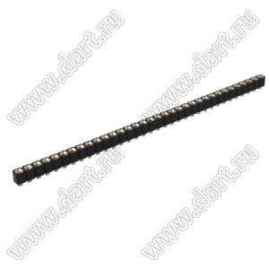 DS1002-06-1x3468 гнездо цанговое прямое однорядное для выводного монтажа; P=2,54мм; 34-конт.