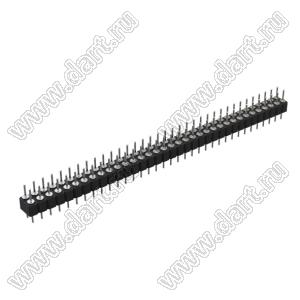 DS1004-2x35-F11 (PDLM-2x35 тип 1) вилка 2-х рядная прямая цанговая; P=2,54мм; 2x35-конт.