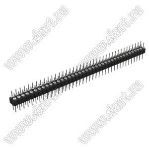 DS1004-2x39-F12 (PDLM-2x39 тип 2) вилка 2-х рядная прямая цанговая; P=2,54мм; 2x39-конт.