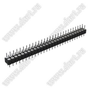 DS1004-2x28-F11 (PDLM-2x28 тип 1) вилка 2-х рядная прямая цанговая; P=2,54мм; 2x28-конт.