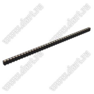 DS1002-06-1x3768 гнездо цанговое прямое однорядное для выводного монтажа; P=2,54мм; 37-конт.