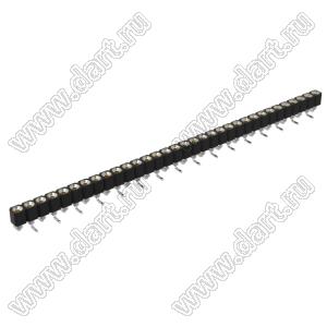 DS1002-01-1x33S13R1 (SCSL-033SMT, PBSM-1x33SMT) гнездо цанговое прямое однорядное для поверхностного (SMD) монтажа; P=2,54мм; 33-конт.