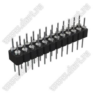 DS1004-2x12-F12 (PDLM-2x12 тип 2) вилка 2-х рядная прямая цанговая; P=2,54мм; 2x12-конт.