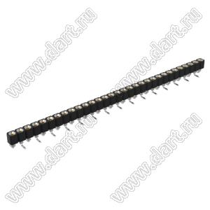 DS1002-01-1x31S13R1 (SCSL-031SMT, PBSM-1x31SMT) гнездо цанговое прямое однорядное для поверхностного (SMD) монтажа; P=2,54мм; 31-конт.