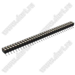 DS1002-01-2x33S13 (SCDL-33SMT, PBDM-2x33SMT, 362030233NS007401) гнездо цанговое прямое двухрядное для поверхностного (SMD) монтажа; P=2,54мм; 2x33-конт.