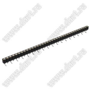 DS1002-01-1x36S13R2 (SCSL-036SMT, PBSM-1x36SMT) гнездо цанговое прямое однорядное для поверхностного (SMD) монтажа; P=2,54мм; 36-конт.