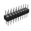 DS1004-2x9-F12 (PDLM-2x9 тип 2) вилка 2-х рядная прямая цанговая; P=2,54мм; 2x9-конт.