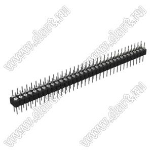 DS1004-2x34-F12 (PDLM-2x34 тип 2) вилка 2-х рядная прямая цанговая; P=2,54мм; 2x34-конт.