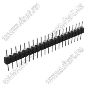 DS1004-1x21F12 (PSLM-21 тип 2) вилка цанговая прямая однорядная для выводного монтажа; P=2,54мм; 21-конт.