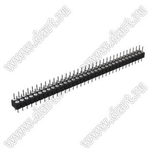 DS1004-2x34-F11 (PDLM-2x34 тип 1) вилка 2-х рядная прямая цанговая; P=2,54мм; 2x34-конт.
