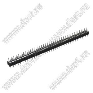 DS1004-2x39-F11 (PDLM-2x39 тип 1) вилка 2-х рядная прямая цанговая; P=2,54мм; 2x39-конт.