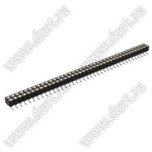 DS1002-01-2x39S13 (SCDL-39SMT, PBDM-2x39SMT, 362030239NS007401) гнездо цанговое прямое двухрядное для поверхностного (SMD) монтажа; P=2,54мм; 2x39-конт.