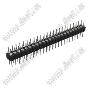 DS1004-2x24-F12 (PDLM-2x24 тип 2) вилка 2-х рядная прямая цанговая; P=2,54мм; 2x24-конт.