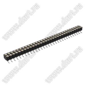 DS1002-01-2x31S13 (SCDL-31SMT, PBDM-2x31SMT, 362030231NS007401) гнездо цанговое прямое двухрядное для поверхностного (SMD) монтажа; P=2,54мм; 2x31-конт.