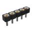 DS1002-05-1x0568 гнездо цанговое прямое однорядное для выводного монтажа; P=2,54мм; 5-конт.