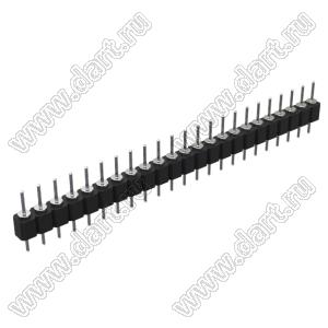 DS1004-1x23F11 (PSLM-23 тип 1) вилка цанговая прямая однорядная для выводного монтажа; P=2,54мм; 23-конт.