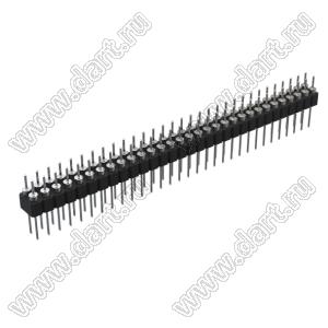 DS1004-2x31-F13 (PDLM-2x31 тип 3) вилка 2-х рядная прямая цанговая; P=2,54мм; 2x31-конт.