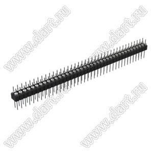 DS1004-2x39-F13 (PDLM-2x39 тип 3) вилка 2-х рядная прямая цанговая; P=2,54мм; 2x39-конт.