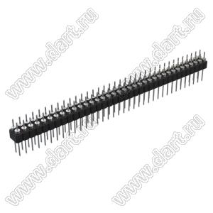 DS1004-2x36-F13 (PDLM-2x36 тип 3) вилка 2-х рядная прямая цанговая; P=2,54мм; 2x36-конт.
