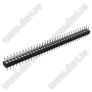 DS1004-2x33-F11 (PDLM-2x33 тип 1) вилка 2-х рядная прямая цанговая; P=2,54мм; 2x33-конт.