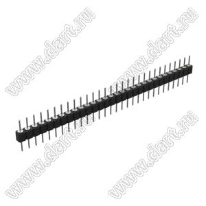 DS1004-1x30F14 (PSLM-30 тип 4) вилка цанговая прямая однорядная для выводного монтажа; P=2,54мм; 30-конт.