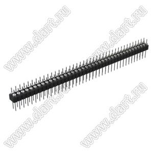 DS1004-2x40-F13 (PDLM-2x40 тип 3) вилка 2-х рядная прямая цанговая; P=2,54мм; 2x40-конт.