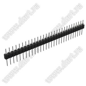 DS1004-1x29F13 (PSLM-31 тип 3) вилка цанговая прямая однорядная для выводного монтажа; P=2,54мм; 31-конт.