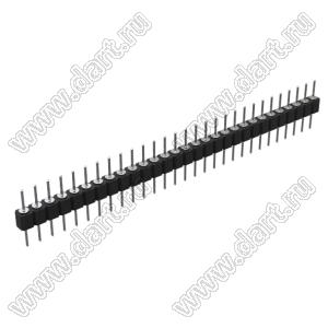 DS1004-1x29F14 (PSLM-29 тип 4) вилка цанговая прямая однорядная для выводного монтажа; P=2,54мм; 29-конт.