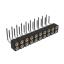 DS1002-09-2x10R13 гнездо цанговое угловое двухрядное для выводного монтажа; P=2,00x2,00мм; 2x10-конт.