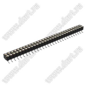 DS1002-01-2x30S13 (SCDL-30SMT, PBDM-2x30SMT, 362030230NS007401) гнездо цанговое прямое двухрядное для поверхностного (SMD) монтажа; P=2,54мм; 2x30-конт.