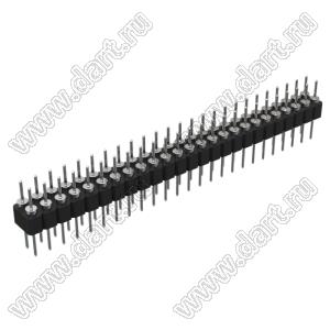 DS1004-2x25-F12 (PDLM-2x25 тип 2) вилка 2-х рядная прямая цанговая; P=2,54мм; 2x25-конт.