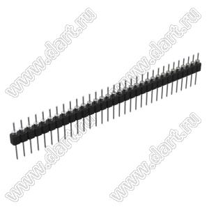 DS1004-1x32F13 (PSLM-34 тип 3) вилка цанговая прямая однорядная для выводного монтажа; P=2,54мм; 34-конт.