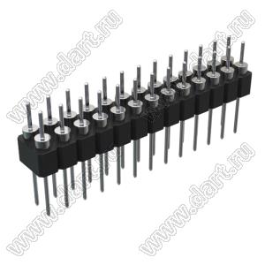 DS1004-2x13-F13 (PDLM-2x13 тип 3) вилка 2-х рядная прямая цанговая; P=2,54мм; 2x13-конт.