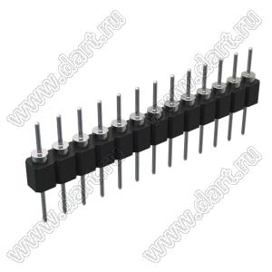 DS1004-1x13F12 (PSLM-13 тип 2) вилка цанговая прямая однорядная для выводного монтажа; P=2,54мм; 13-конт.