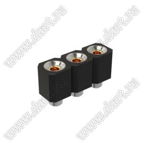 DS1002-06-1x0368 гнездо цанговое прямое однорядное для выводного монтажа; P=2,54мм; 3-конт.
