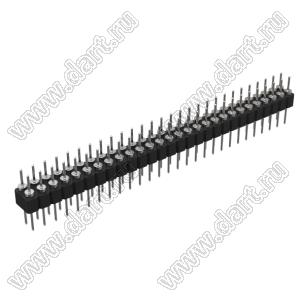 DS1004-2x28-F12 (PDLM-2x28 тип 2) вилка 2-х рядная прямая цанговая; P=2,54мм; 2x28-конт.
