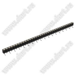 DS1002-01-1x35S13R2 (SCSL-035SMT, PBSM-1x35SMT) гнездо цанговое прямое однорядное для поверхностного (SMD) монтажа; P=2,54мм; 35-конт.