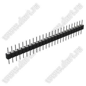 DS1004-1x25F14 (PSLM-25 тип 4) вилка цанговая прямая однорядная для выводного монтажа; P=2,54мм; 25-конт.