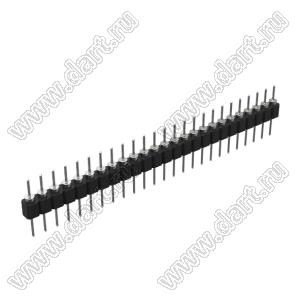 DS1004-1x25F12 (PSLM-25 тип 2) вилка цанговая прямая однорядная для выводного монтажа; P=2,54мм; 25-конт.