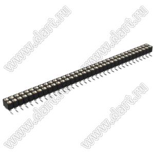 DS1002-01-2x35S13 (SCDL-35SMT, PBDM-2x35SMT, 362030235NS007401) гнездо цанговое прямое двухрядное для поверхностного (SMD) монтажа; P=2,54мм; 2x35-конт.