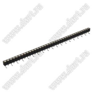 DS1002-01-1x37S13R2 (SCSL-037SMT, PBSM-1x37SMT) гнездо цанговое прямое однорядное для поверхностного (SMD) монтажа; P=2,54мм; 37-конт.