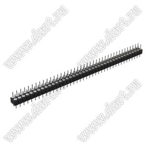 DS1004-2x40-F11 (PDLM-2x40 тип 1) вилка 2-х рядная прямая цанговая; P=2,54мм; 2x40-конт.